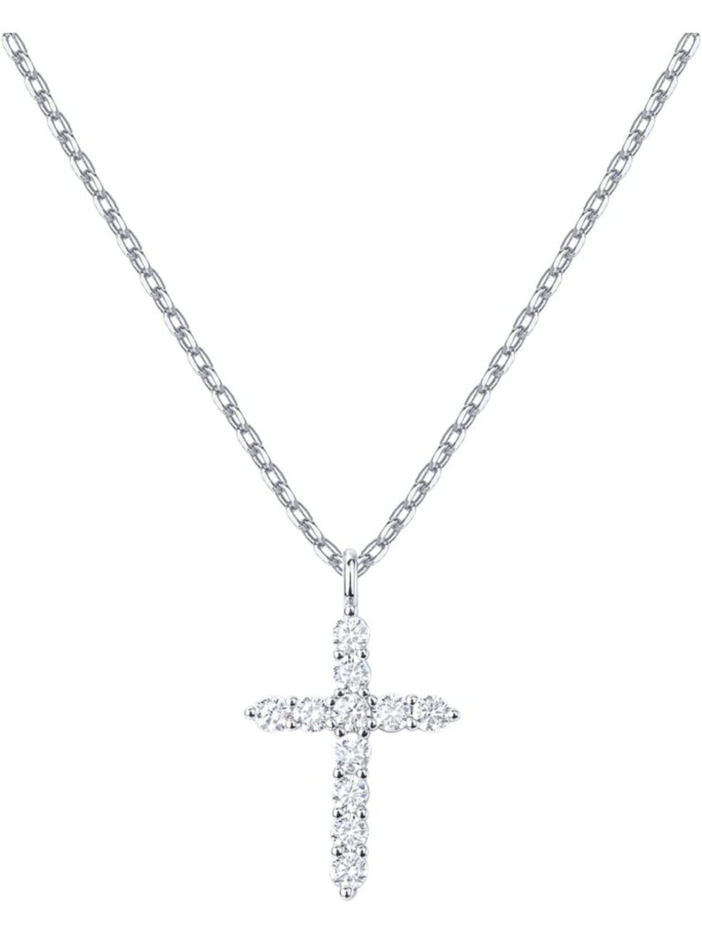 14K Gold Plated Cross Necklace with Cubic Zirconia | Faith Pendant Jewelry for